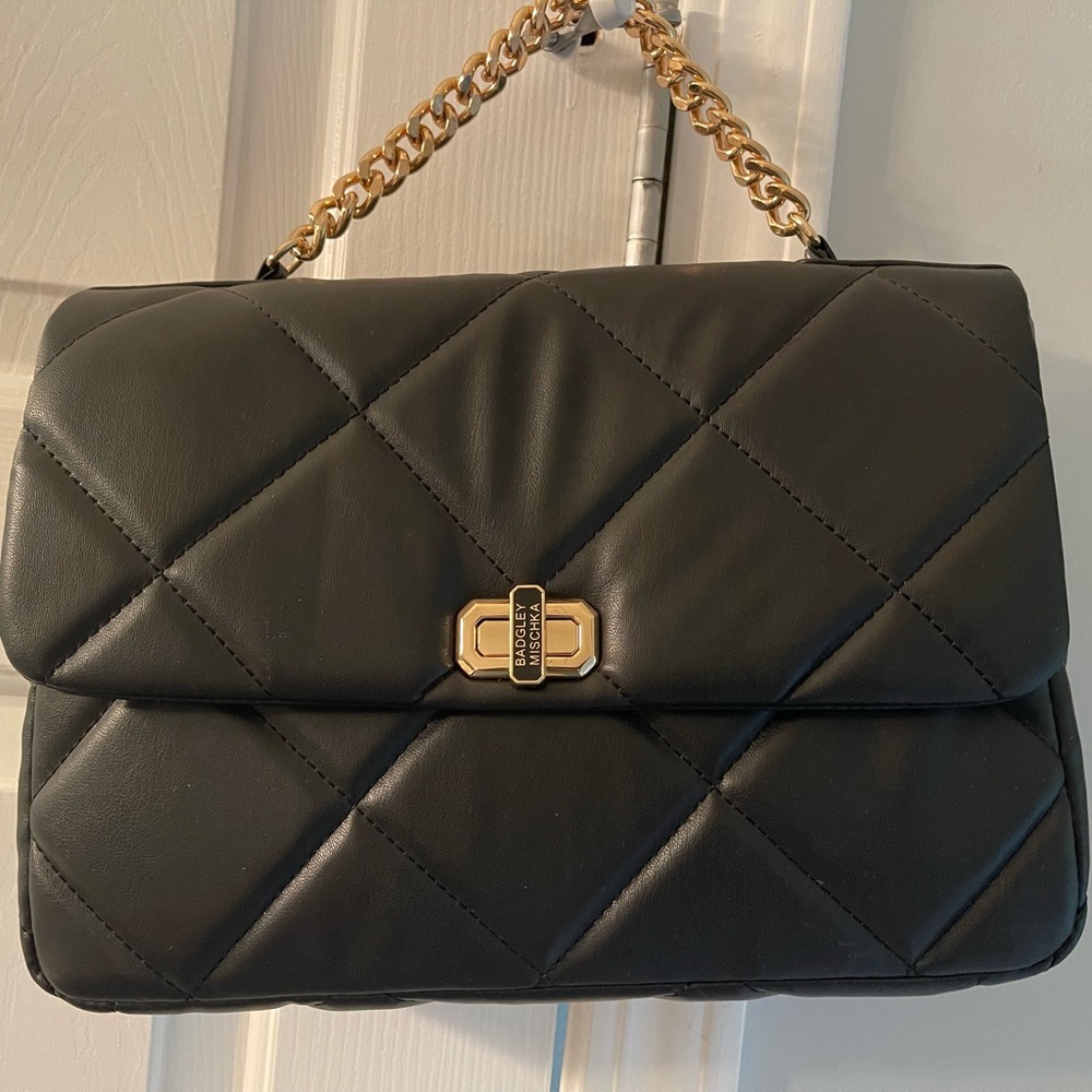 Badgley Mischka Black and Gold Clutch